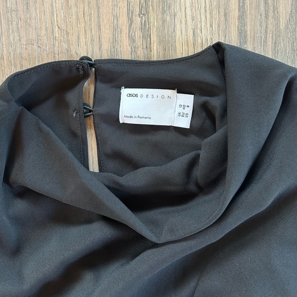 ASOS Design Black Cowl Neck Wrap Tie Maxi Dress Size 8 Elegant Evening Sexy - Picture 3 of 13